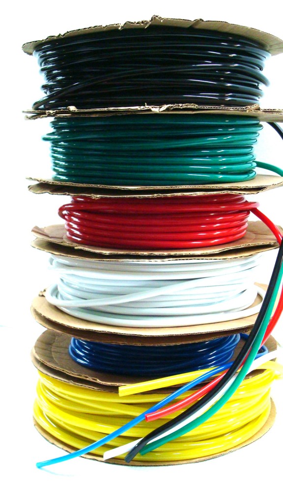 Colored vinyl tubing