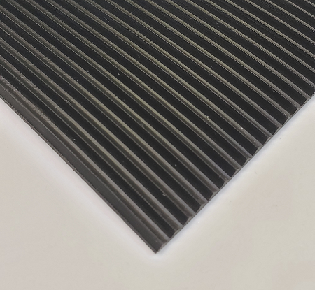 Corrugated rubber vinyl matting. Flooring. comes in black. easy cleaning. durable rubber vinyl matting flooring